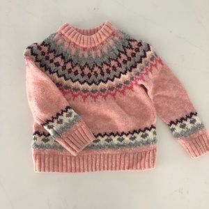 J. Crew Crewcuts Fair Isle Sweater Pink Size 3